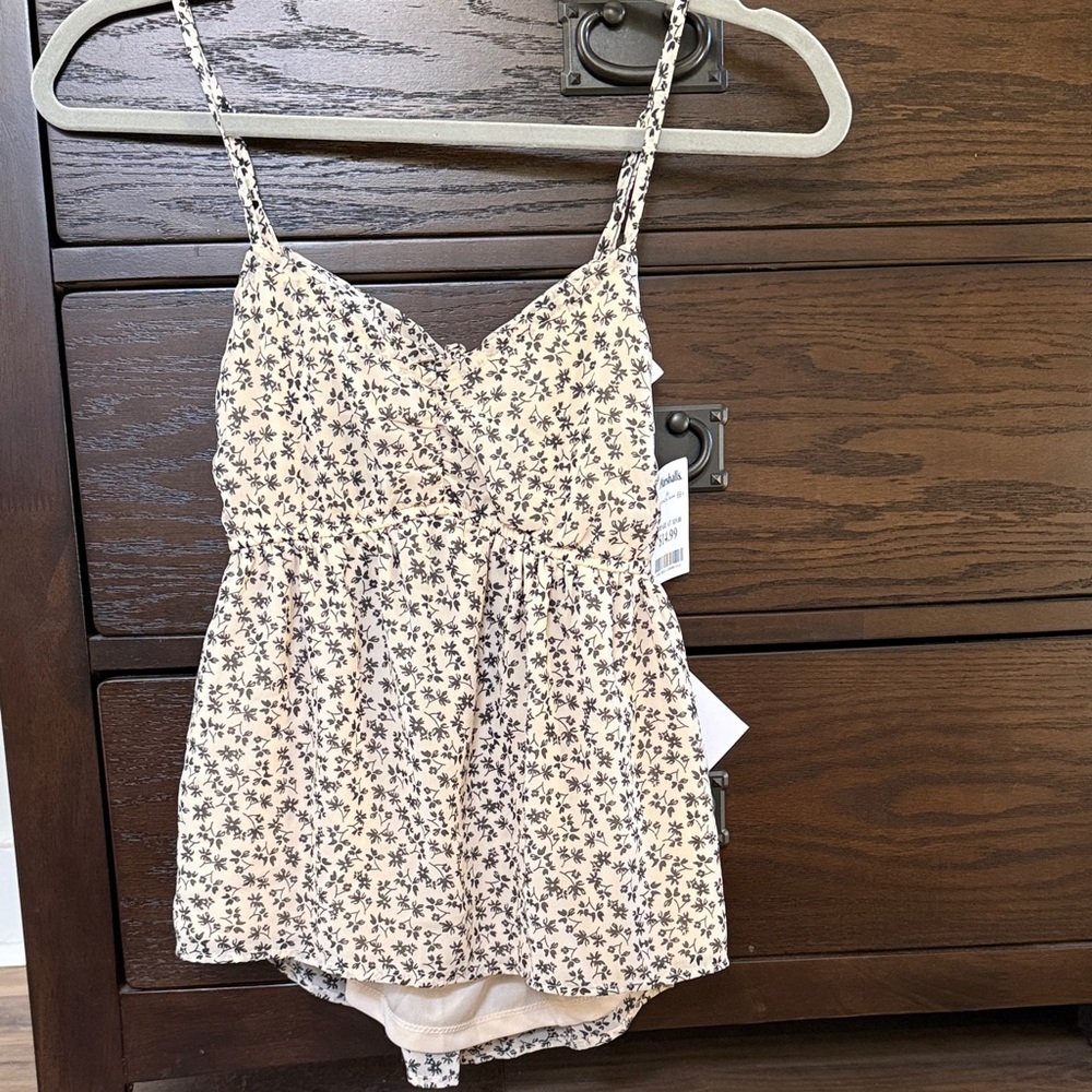 Aria Floral Tie-Front Spaghetti Strap Top
